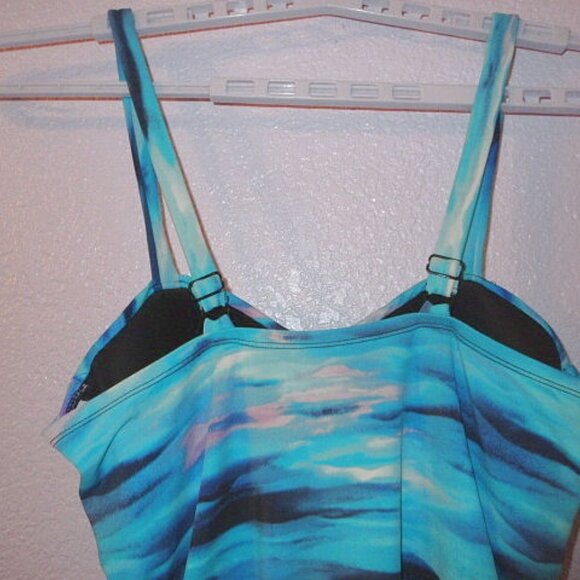 Great Lengths Making Waves Swimsuit 18 One Piece Long Torso Tummy Slimmer Vacay - Picture 11 of 13